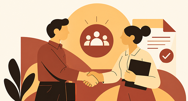 Ilustración de asesoría laboral para empresas